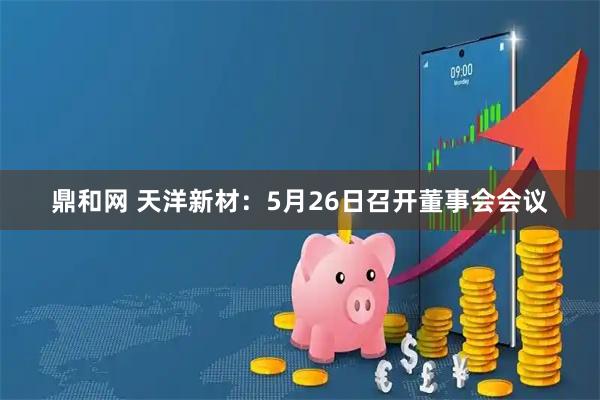 鼎和网 天洋新材：5月26日召开董事会会议